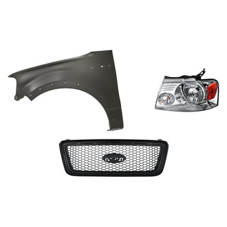 Replacement - 3-Piece Kit (Driver Side Headlight, Grille, Front Driver Side Fender) (Standard Line)