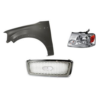 Replacement - 3-Piece Kit (Driver Side Headlight, Grille, Front Driver Side Fender) (Standard Line)
