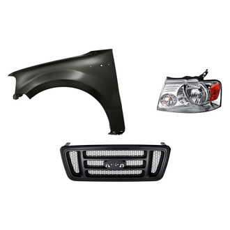 Replacement - 3-Piece Kit (Driver Side Headlight, Grille, Front Driver Side Fender) (Standard Line)