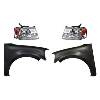 Replacement - 4-Piece Kit (Driver and Passenger Side Headlights, Driver and Passenger Side Fenders)