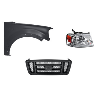 Replacement - 3-Piece Kit (Passenger Side Headlight, Grille, Front Passenger Side Fender) (Standard Line)