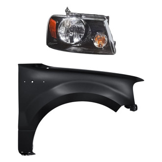 Replacement - 2-Piece Kit (Passenger Side Headlight, Front Passenger Side Fender) (Standard Line)