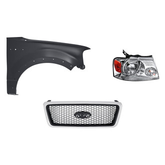 Replacement - 3-Piece Kit (Passenger Side Headlight, Grille, Front Passenger Side Fender) (Standard Line)