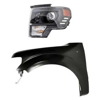 Replacement - 2-Piece Kit (Driver Side Headlight, Front Driver Side Fender) (Standard Line)