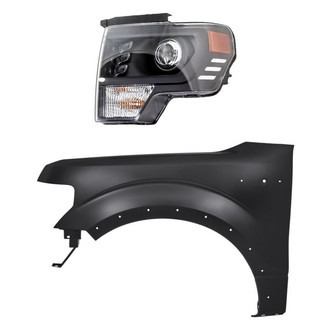 Replacement - 2-Piece Kit (Driver Side Headlight, Front Driver Side Fender) (Standard Line)