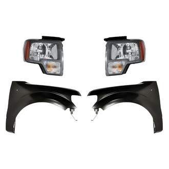 Replacement - 4-Piece Kit (Driver and Passenger Side Headlights, Driver and Passenger Side Fenders) (CAPA Certified)