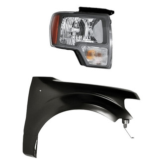Replacement - 2-Piece Kit (Passenger Side Headlight, Front Passenger Side Fender) (CAPA Certified)
