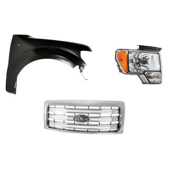 Replacement - 3-Piece Kit (Passenger Side Headlight, Grille, Front Passenger Side Fender) (CAPA Certified)