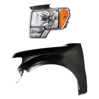 Replacement - 2-Piece Kit (Driver Side Headlight, Front Driver Side Fender) (CAPA Certified)