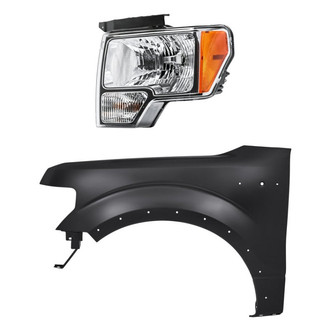 Replacement - 2-Piece Kit (Driver Side Headlight, Front Driver Side Fender) (CAPA Certified)