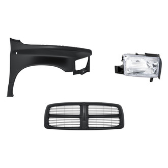 Replacement - 3-Piece Kit (Passenger Side Headlight, Grille, Front Passenger Side Fender)