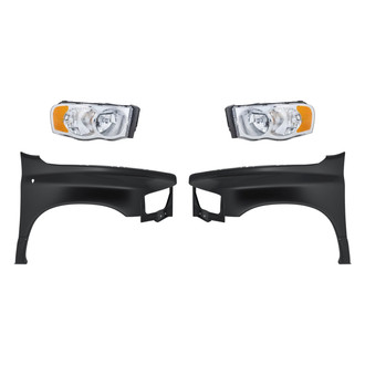 Replacement - 4-Piece Kit (Driver and Passenger Side Headlights, Driver and Passenger Side Fenders) (Standard Line)
