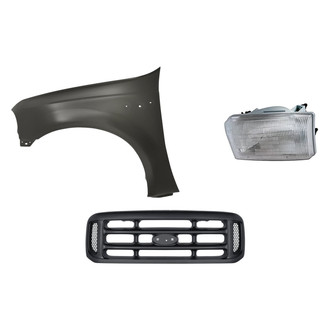 Replacement - 3-Piece Kit (Driver Side Headlight, Grille, Front Driver Side Fender) (Standard Line)