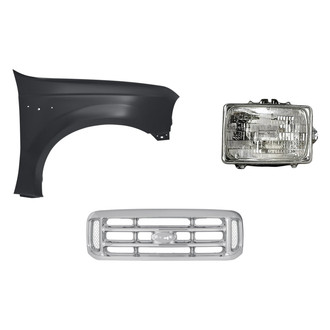 Replacement - 3-Piece Kit (Passenger Side Headlight, Grille, Front Passenger Side Fender) (Standard Line)