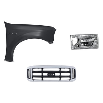 Replacement - 3-Piece Kit (Passenger Side Headlight, Grille, Front Passenger Side Fender) (Standard Line)