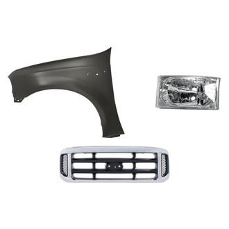 Replacement - 3-Piece Kit (Driver Side Headlight, Grille, Front Driver Side Fender) (Standard Line)