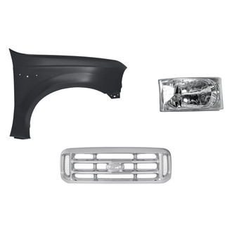 Replacement - 3-Piece Kit (Passenger Side Headlight, Grille, Front Passenger Side Fender) (Standard Line)