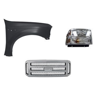 Replacement - 3-Piece Kit (Passenger Side Headlight, Grille, Front Passenger Side Fender) (Standard Line)