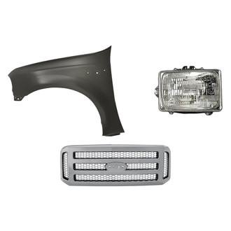 Replacement - 3-Piece Kit (Driver Side Headlight, Grille, Front Driver Side Fender) (Standard Line)