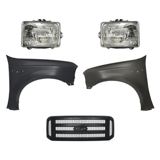Replacement - 5-Piece Kit (Driver and Passenger Side Headlights, Grille, Driver and Passenger Side Fenders) (Standard Line)