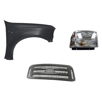 Replacement - 3-Piece Kit (Passenger Side Headlight, Grille, Front Passenger Side Fender) (Standard Line)