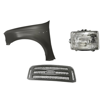 Replacement - 3-Piece Kit (Driver Side Headlight, Grille, Front Driver Side Fender) (Standard Line)