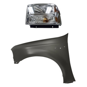 Replacement - 2-Piece Kit (Driver Side Headlight, Front Driver Side Fender) (CAPA Certified)