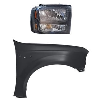 Replacement - 2-Piece Kit (Passenger Side Headlight, Front Passenger Side Fender) (CAPA Certified)