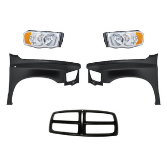 Replacement BNDL-253896 - 5-Piece Kit (Driver and Passenger Side Headlights, Grille Shell, Driver and Passenger Side Fenders) (Standard Line)