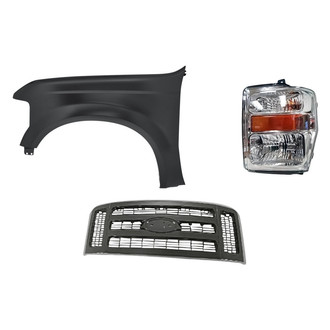 Replacement - 3-Piece Kit (Driver Side Headlight, Grille, Front Driver Side Fender) (Standard Line)