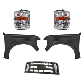 Replacement - 5-Piece Kit (Driver and Passenger Side Headlights, Grille, Driver and Passenger Side Fenders) (Standard Line)