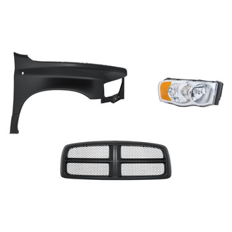 Replacement - 3-Piece Kit (Passenger Side Headlight, Grille, Front Passenger Side Fender) (Standard Line)