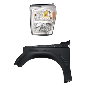 Replacement - 2-Piece Kit (Driver Side Headlight, Front Driver Side Fender) (CAPA Certified)