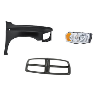 Replacement BNDL-254090 - 3-Piece Kit (Passenger Side Headlight, Grille Frame, Front Passenger Side Fender) (Standard Line)