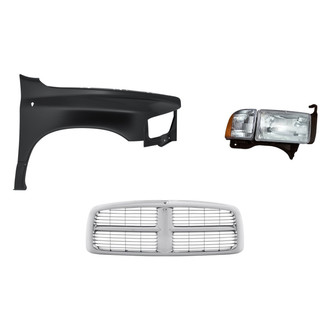 Replacement - 3-Piece Kit (Passenger Side Headlight, Grille, Front Passenger Side Fender) (Standard Line)