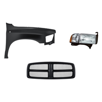 Replacement - 3-Piece Kit (Passenger Side Headlight, Grille, Front Passenger Side Fender) (Standard Line)