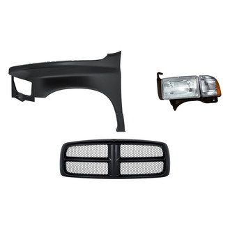 Replacement - 3-Piece Kit (Driver Side Headlight, Grille, Front Driver Side Fender) (Standard Line)