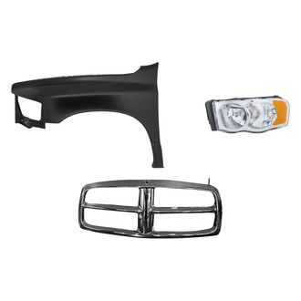 Replacement BNDL-254223 - 3-Piece Kit (Driver Side Headlight, Outer Grille Shell, Front Driver Side Fender) (Standard Line)