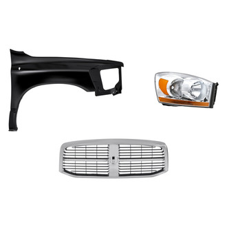 Replacement - 3-Piece Kit (Passenger Side Headlight, Grille, Front Passenger Side Fender) (Standard Line)