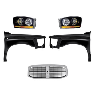 Replacement - 5-Piece Kit (Driver and Passenger Side Headlights, Grille, Driver and Passenger Side Fenders) (Standard Line)