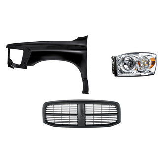 Replacement - 3-Piece Kit (Driver Side Headlight, Grille, Front Driver Side Fender) (Standard Line)