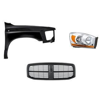 Replacement - 3-Piece Kit (Passenger Side Headlight, Grille, Front Passenger Side Fender) (Standard Line)