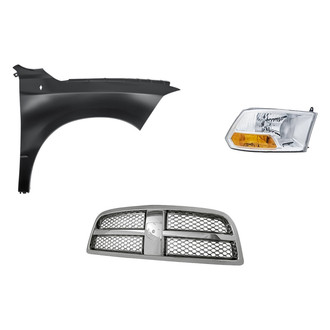 Replacement - 3-Piece Kit (Passenger Side Headlight, Grille, Front Passenger Side Fender) (Standard Line)