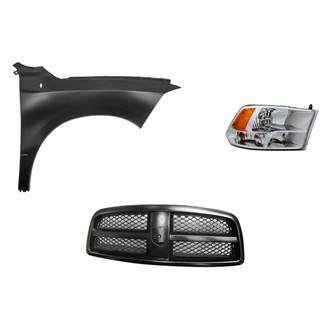 Replacement - 3-Piece Kit (Passenger Side Headlight, Grille, Front Passenger Side Fender) (Standard Line)