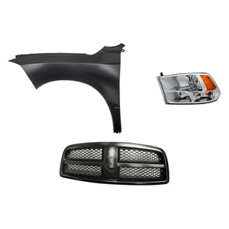 Replacement - 3-Piece Kit (Driver Side Headlight, Grille, Front Driver Side Fender) (Standard Line)
