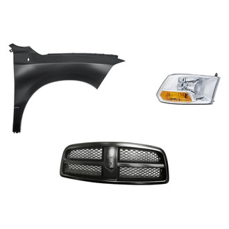 Replacement - 3-Piece Kit (Passenger Side Headlight, Grille, Front Passenger Side Fender) (Standard Line)