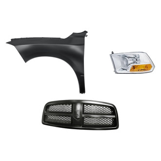 Replacement - 3-Piece Kit (Driver Side Headlight, Grille, Front Driver Side Fender) (Standard Line)