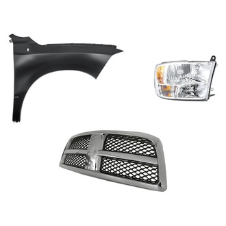 Replacement - 3-Piece Kit (Passenger Side Headlight, Grille, Front Passenger Side Fender) (Standard Line)