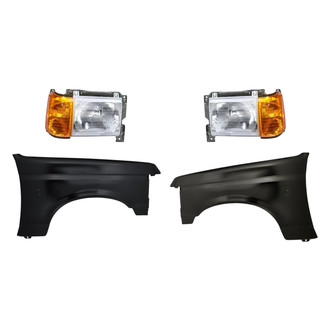 Replacement - 4-Piece Kit (Driver and Passenger Side Headlights, Driver and Passenger Side Fenders)