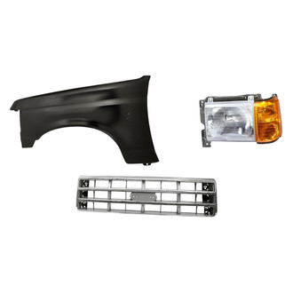 Replacement - 3-Piece Kit (Driver Side Headlight, Grille, Front Driver Side Fender) (Standard Line)